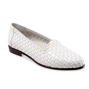 White woven Trotters flats